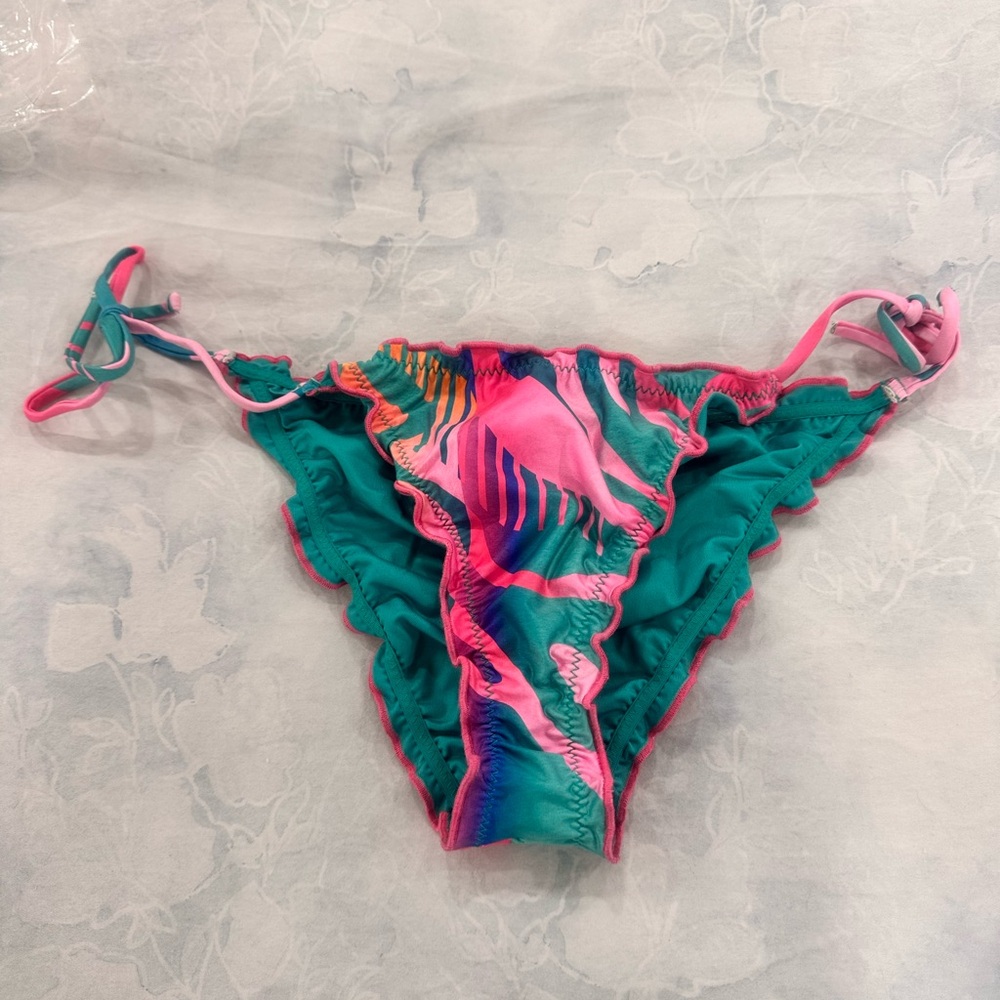 Agua Bendita Teal and Pink Bikini Bottom